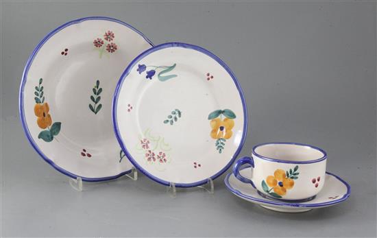 A modern thirty three piece Italian maiolica part tea service,